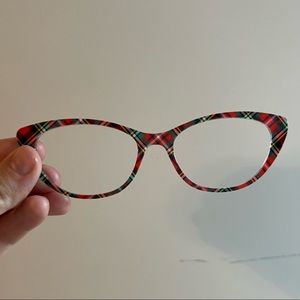 Pair Eyewear Ella Red plaid holiday Christmas EUC